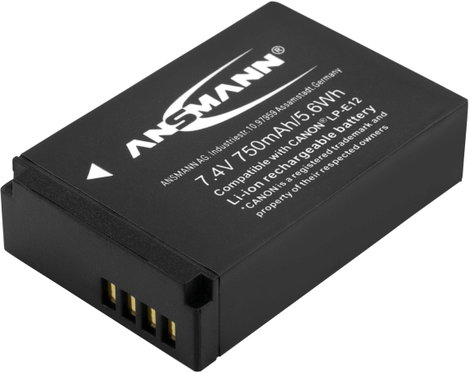 LP-E12 Canon kamera akku 7,4V 750 mAh, Ansmann