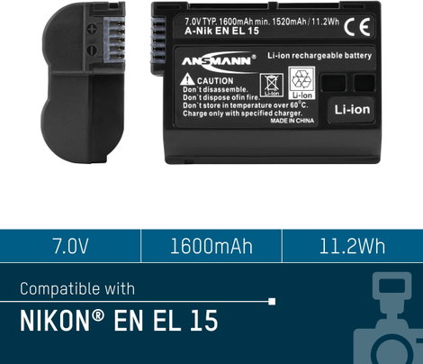 EN-EL15 Nikon kamera akku 7V 1600 mAh, Ansmann 5. kép