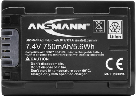 NP-FH50 Sony kamera akku 7,4V 750 mAh, Ansmann 2. kép