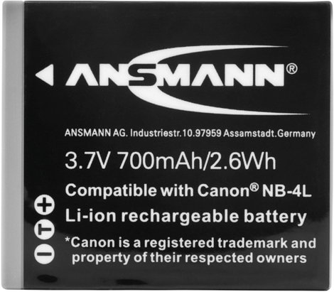 NB-4L Canon kamera akku 3,7V 700 mAh, Ansmann 2. kép