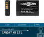 NB-13L Canon kamera akku 3,7V 1010 mAh, Ansmann 5. bélyegkép