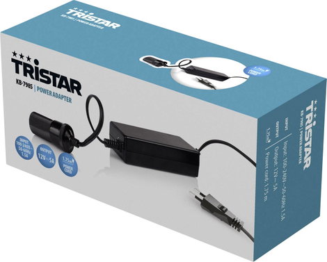Hűtőtáska adapter, szivargyújtó hálózati adapter átalakító AC/DC 110 - 230V/12V 5A Tristar KB-7985 3. kép