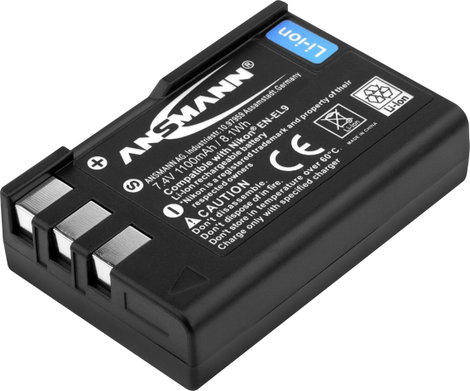 EN-EL9 Nikon kamera akku 7,4V 1200 mAh, Ansmann 2. kép