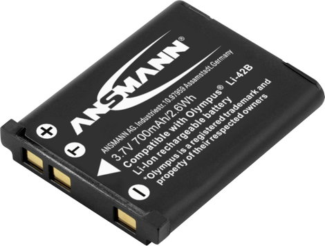 LI-42B Olympus kamera akku 3,7V 650 mAh, Ansmann 2. kép