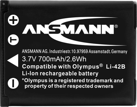 LI-42B Olympus kamera akku 3,7V 650 mAh, Ansmann 4. kép