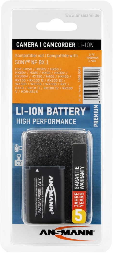 NP-BX1 Sony kamera akku 3,7V 1000 mAh, Ansmann 4. kép