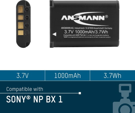 NP-BX1 Sony kamera akku 3,7V 1000 mAh, Ansmann 5. kép