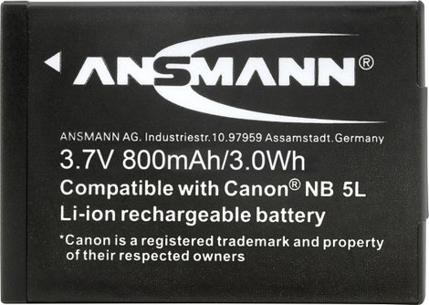 NB-5L Canon kamera akku 3,7V 850 mAh, Ansmann 2. kép