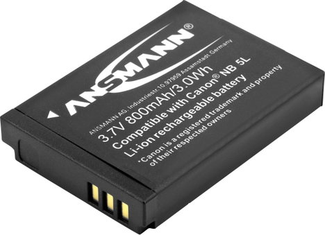 NB-5L Canon kamera akku 3,7V 850 mAh, Ansmann 4. kép