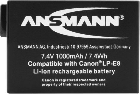 LP-E8 Canon kamera akku 7,4V 1000 mAh, Ansmann 2. kép