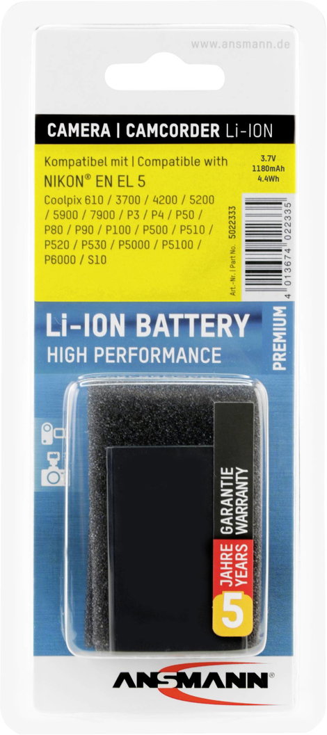 EN-EL5 Nikon kamera akku 3,7V 1050 mAh, Ansmann 2. kép