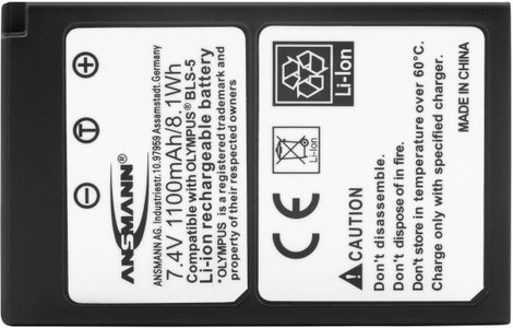 BLS-5 Olympus kamera akku 7,4V 1100 mAh, Ansmann 3. kép