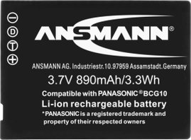 DMW-BCG10E, DMW-BCG10 Panasonic kamera akku 3,7V 900 mAh, Ansmann