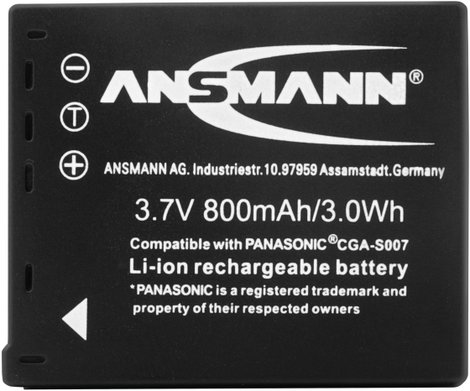 CGA-S007E, CGA-S007 Panasonic kamera akku 3,7V 800 mAh, Ansmann 2. kép