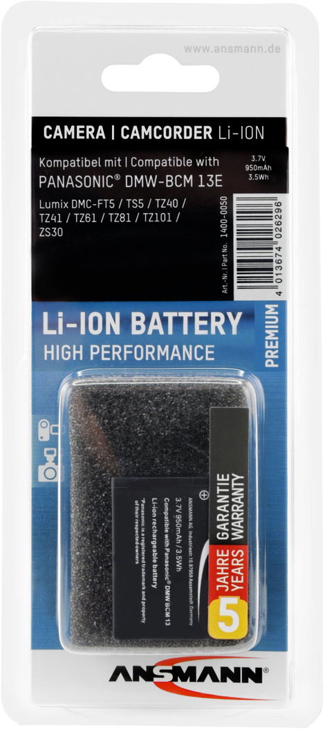 DMW-BCN13E Panasonic kamera akku 3,7V 950 mAh, Ansmann 4. kép