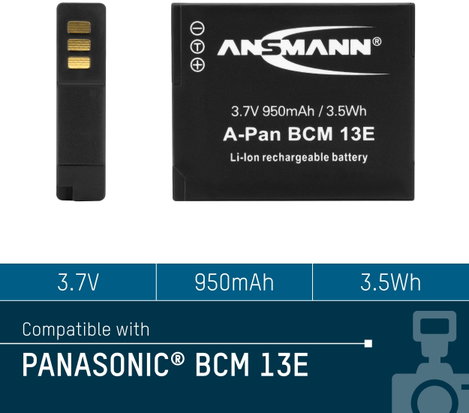DMW-BCN13E Panasonic kamera akku 3,7V 950 mAh, Ansmann 5. kép
