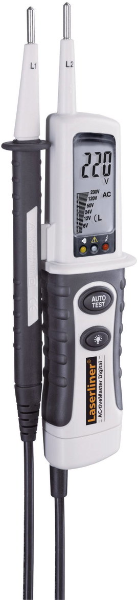 Kétpólusú feszültségvizsgáló, fázis teszter LCD/LED kijelzővel 690V AC/DC Laserliner AC-tiveMaster 0
