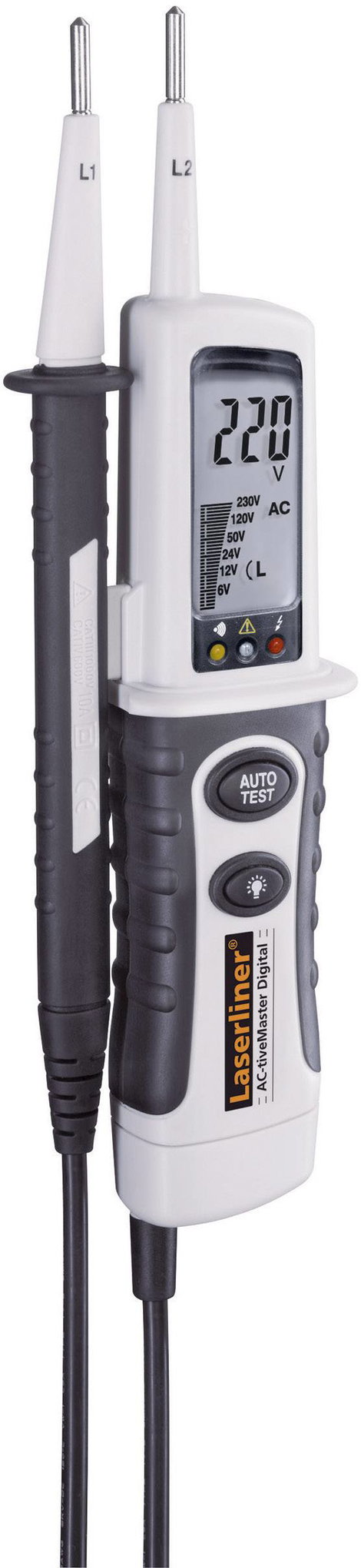 Kétpólusú feszültségvizsgáló, fázis teszter LCD/LED kijelzővel 690V AC/DC Laserliner AC-tiveMaster 0