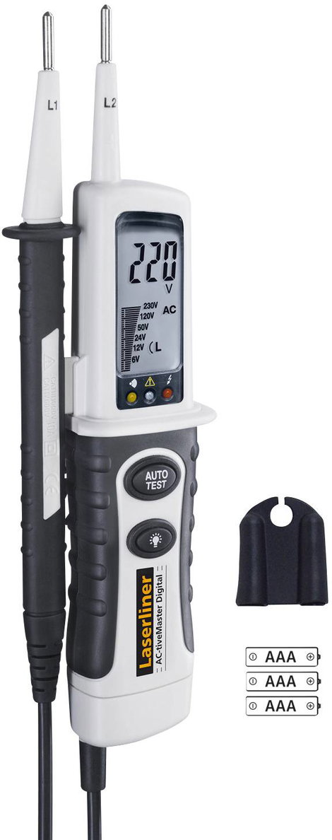 Kétpólusú feszültségvizsgáló, fázis teszter LCD/LED kijelzővel 690V AC/DC Laserliner AC-tiveMaster 0 3. kép
