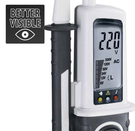 Kétpólusú feszültségvizsgáló, fázis teszter LCD/LED kijelzővel 690V AC/DC Laserliner AC-tiveMaster 0 4. kép