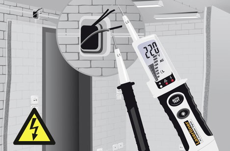 Kétpólusú feszültségvizsgáló, fázis teszter LCD/LED kijelzővel 690V AC/DC Laserliner AC-tiveMaster 0 5. kép