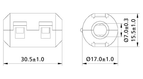 Felpattintható zavarszűrő ferrit 150 Ω, kábel Ø max. 7 mm, TRU Components TC-KFR70 2. kép