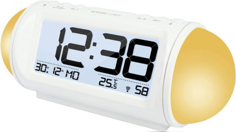Rádiójel vezérelt digitális ébresztőóra hőmérővel, Wake up Light, 185x75x75 mm, Techno Line WT 499 4. kép