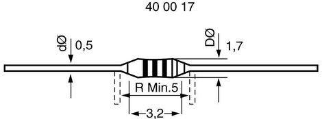 Szénréteg ellenállás, Tru Components 0,1 W 5% 820R BF 0204 2. kép
