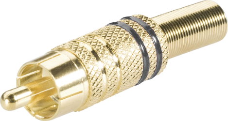 RCA dugó, fekete, aranyanyozott, Tru Components