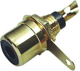 RCA aljzat, előlapba építhető, arany, Tru Components