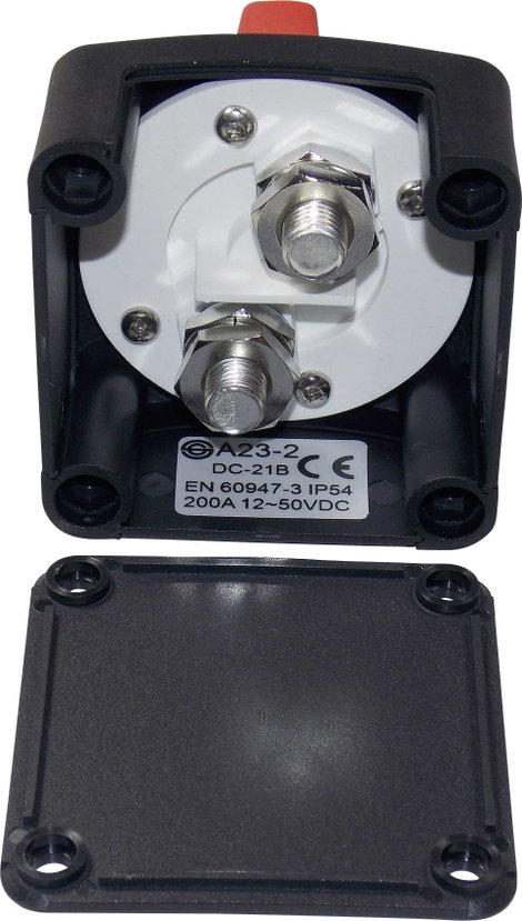 Gépjármű akkukapcsoló 12 V/DC, 50 V/DC 200 A 1 x KI/BE Reteszelő TRU COMPONENTS TC-A23-2 IP54 10. kép