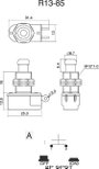 Nyomógomb 250 V/AC 3 A 1 x KI/(BE) TRU COMPONENTS TC-R13-85A-05 Nyomó 2. bélyegkép