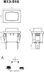 Nyomógomb 250 V/AC 6 A 1 x KI/(BE) TRU COMPONENTS TC-R13-516A-02 Nyomó 2. bélyegkép