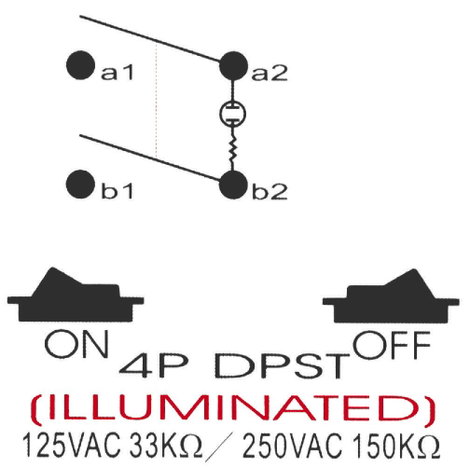 Nyomógomb 250 V/AC 10 A 2 x KI/BE TRU COMPONENTS TC-R13-537A B/R/G Reteszelő 3. kép