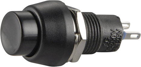 Nyomógomb 250 V/AC 1 A 1 x KI/(BE) TRU COMPONENTS TC-R13-84A-05BK Nyomó