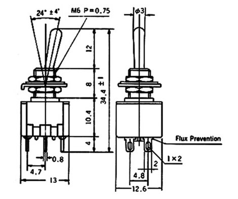 Karos billenőkapcsoló 125 V/AC 2 x BE/BE TRU COMPONENTS TC-MK225 Reteszelő 2. kép