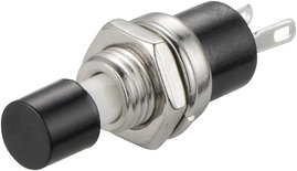 Nyomógomb 250 V/AC 1.5 A 1 x KI/(BE) TRU COMPONENTS TC-R13-24A1-05-BK Nyomó