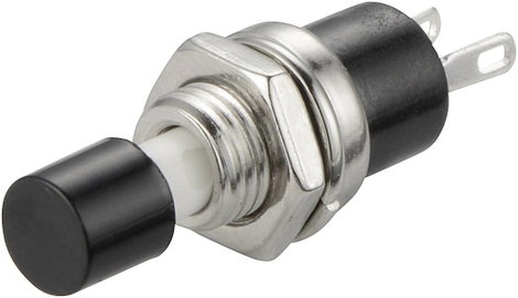 Nyomógomb 250 V/AC 1.5 A 1 x KI/(BE) TRU COMPONENTS TC-R13-24A1-05-BK Nyomó