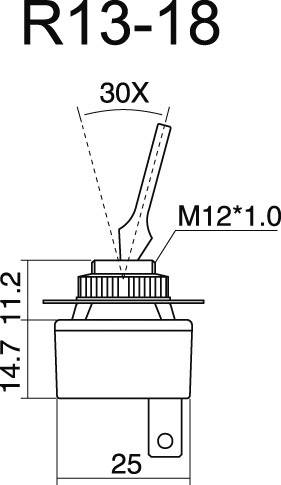 Gépjármű billenőkapcsoló 12 V/DC 10 A 1 x KI/BE Reteszelő TRU COMPONENTS TC-R13-18BS-SQ 2. kép