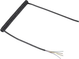 Spirálkábel 6 x 0.12 mm², 204/600 mm, Tru Components