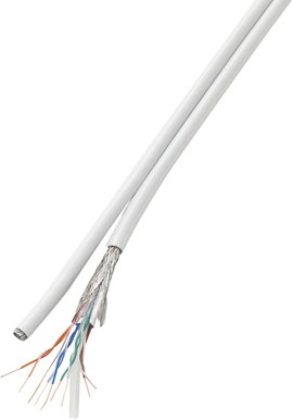 Hálózati kábel, CAT6 SF/UTP DUPLEX 100m fehér, Tru Components