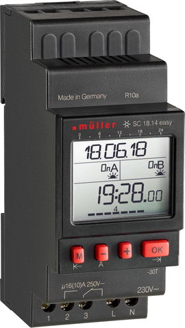 Kalapsínes időkapcsoló óra Digitális Müller SC 18.14 easy NFC 230 V 16 A/250 V