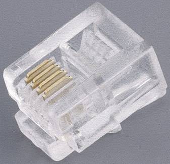 RJ12 moduláris csatlakozó dugó, egyenes, 6P6C, TRU COMPONENTS 1582441