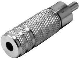 Jack - RCA átalakító adapter (3.5 mm mono Jack aljzat - RCA dugó) fém, ezüst színű Tru Components 15