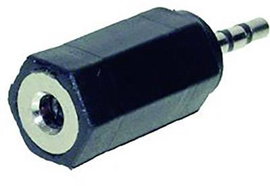 Jack dugó átalakító adapter (2.5 mm sztereo Jack dugó - 3.5 mm sztereo Jack aljzat) fekete színű Tru
