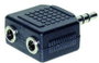 Jack dugó elosztó, 3,5 mm sztereo Jack dugó - 2x 3,5 mm sztereo Jack aljzat, fekete, Tru Components bélyegkép