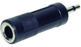 Jack dugó átalakító adapter (3.5 mm mono Jack dugó - 6.35 mm mono Jack aljzat) fekete színű Tru Comp