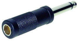 Jack dugó átalakító adapter (6.35 mm mono Jack dugó - 6.35 mm sztereo Jack aljzat) fekete színű Tru 