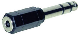 Jack átalakító adapter, 6.3 mm sztereo Jack dugó - 3.5 mm mono Jack aljzat, fekete, Tru Components 1