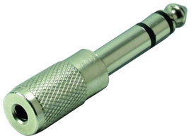 Jack - RCA átalakító adapter (6.3 mm sztereo Jack dugó - 3.5 mm sztereo Jack aljzat) fém Tru Compone